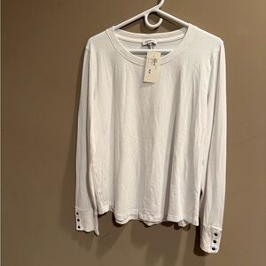 NWT Evereve brand Classic white long sleeve top, size XL